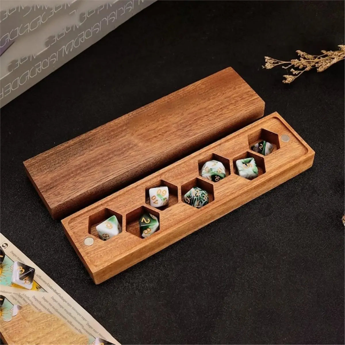 Wood Dice Storage Case